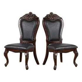 Bh-4752-2895554 Bowery Hill Faux Leather Side Chairs In Dark Cherry Set Of 2