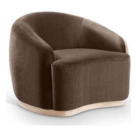 Bowery Hill Bh-4752-2935934 Contemporary Brown Durable Velvet Upholstered Chair