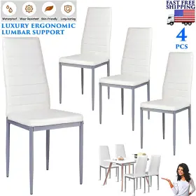 Cst-52019wh-cyxy Branded Dining Chair Set Of 4 Upholstered Kitchen Padded Seat High Backrest Bistro