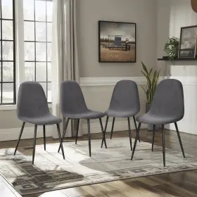 Xho80 Branded01 Dining Chairs Set Of 4 Modern Upholstered Side Chair For Home Kitchen Grey
