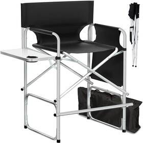 Brljuneo 704090560993 Makeup Artist Chair 41ftft Foldable Tall Directors Chairs With Side Table Cup Hol