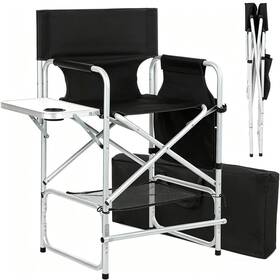 Brljuneo B0cnvl86qd Makeup Artist Chair 41 Foldable Tall Directors Chairs With Side Table Cup