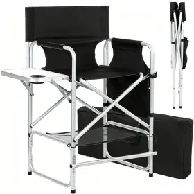 B0cnvl86qd Brljuneo Makeup Artist Chair 41 Foldable Tall Directors Chairs With Side Table Cup