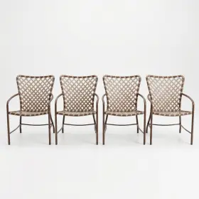 1110-2200 Brown Jordan Customizable Vintage Tamiami Dining Chair Set Of Four