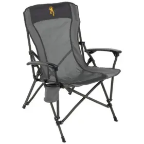 8517158 Browning Fireside Gold Buckmark Chair Charcoal Grey Folding Outdoor Seat