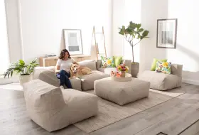 Brylanehome 198752595360 Santorini Modular Single Deep Seat Chair - Taupe