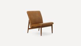 Burrow Ffe-1296 Gimlet Mid Century Chair - Camel Top Grain Leather 3 Available