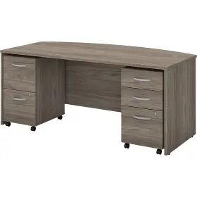 Stc012mhsu Bush Business Furniture Studio C 72 Inch W Bow Front Computer Desk With Mobile File