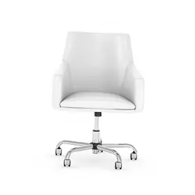 Bd020wh Bush Industries Broadview Mid Back Leather Box Chair In White