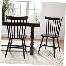 Bush Industries Wdnch02blp-03 Furniture Dining Chairs - Set Of 2 Transitional Decor High Black Paint