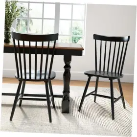 Wdnch02blp-03 Bush Industries Furniture Dining Chairs - Set Of 2 Transitional Decor High Black Paint