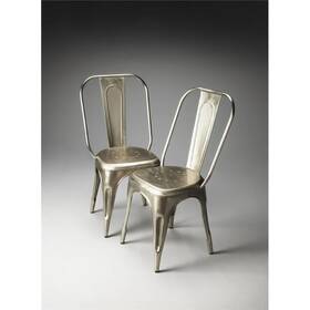 Butler Specialty Company 3127025 Industrial Chic Accent Side Chair In Silver