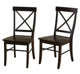 249-02-3011 Buylateral Inch Albury Cross Back Dining Chairs- In Black Set Of 2 By Buylateral- Brand New