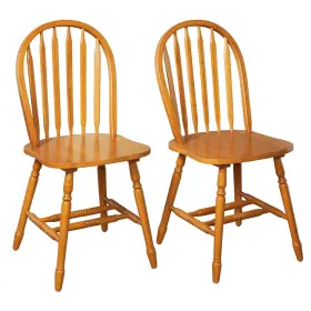 54273820 Buylateral Set Of 2 Carolina Windsor Wood Dining Chair Oak -