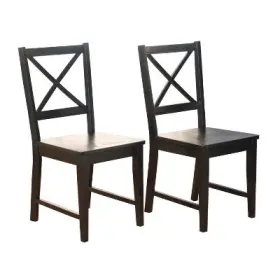 76931666 Buylateral Set Of 2 Virgina Cross Back Chair Black -