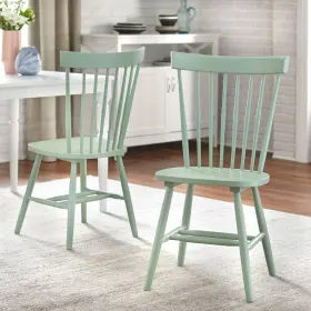 79769319 Buylateral Set Of 2 Venice High Back Contemporary Windsor Dining Chairs Mint -