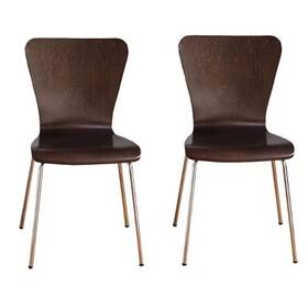 Buylateral 82654531 Set Of 2 Pisa Modern Bentwood Dining Chairs Espresso Plywood Frame