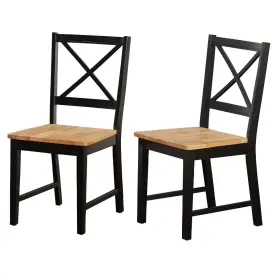 83168951 Buylateral Set Of 2 Virginia Farmhouse Crossback Dining Chairs Black -