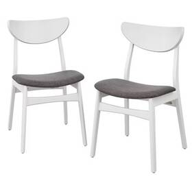 Buylateral 84221386 Set Of 2 Tania Dining Chairs White - Mid-century Beechwood