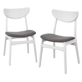 84221386 Buylateral Set Of 2 Tania Dining Chairs White - Mid-century Beechwood