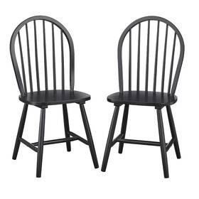 Buylateral 87667585 Set Of 2 Windsor Chairs Black -