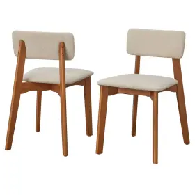 93051821 Buylateral Set Of 2 Nettie Rubberwood Frame Dining Chairs With Padded Seats