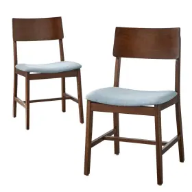 95001609 Buylateral Set Of 2 Tiara Dining Chair Walnut/light Blue