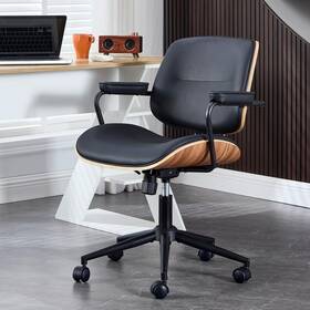 Bv Bonne Vie 792522290136 Mid Century Modern Office Chair Set Of 1 Swivel Rolling Deak