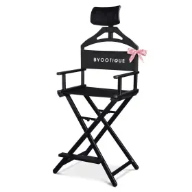 12mdc001-chp-06 Byootique 28 Inch Height Tall Director Chair Folding Artist Makeup Head Rest Salon