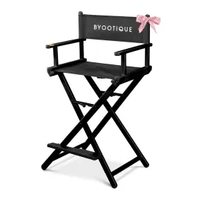12mdc003-chr-06 Byootique 28 Inch Height Tall Director Chair Folding Artist Makeup Foot Rest Salon