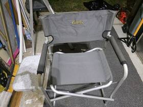 Cabela Vva65-fc-005-1p-bk 39 Inch Folding Director Chair Aluminum Frame Camping Fishing Seat With Side Table