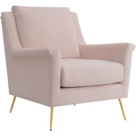 981709-bl Cambridge Blossom Faux Velvet Contemporary Accent Armchair For Plush Cushioned Deep Sea