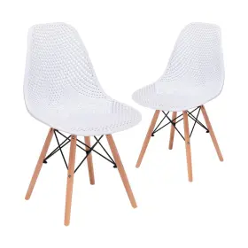 Canglong 686754687829 Dining Mid Century Modern Hollow Back Design Plastic Shell Armless S