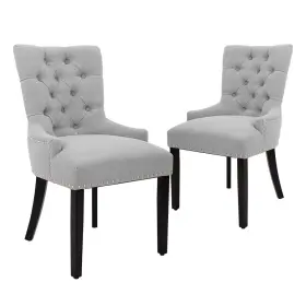 Canglong 897123200150 Modern Elegant Button-tufted Upholstered Fabric With Nailhead Trim S