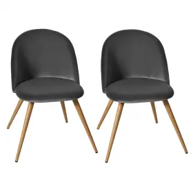 Canglong 897123201089 Dining Faux Leather Side Upholstered Arm Dinging Chair With Wood Legs Set Of
