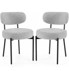 C-6209-2p-gy Canglong Dining Chairs Set Of 2 Modern Mid Century Round #208