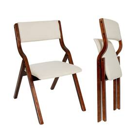 Canglong Cl-191500 18 Dining Chairs Set Of 2 Foldable With Padded Seats And Solid Wood F