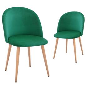 Canglong Cl-191527 Mid Century Modern Kitchen Velvet Upholstered Accent Leisure Chairs Set Of 2