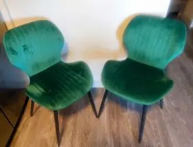 Cl-191704 Canglong Dark Aqua Green Velvet Dining Chairs Great Condition