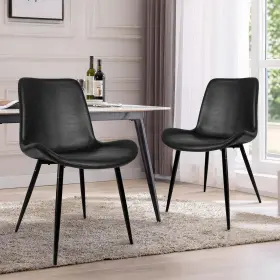 Cl-191715 Canglong Modern Dining Chairs Set Of 2 Faux Leather Kitchen Upholstered Side Chair