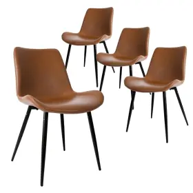 Cl-191750 Canglong Dining Chairs Set Of 4 Faux Leather Room With Comfy Up