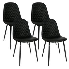 Canglong Clg-191829 Modern Black Dining Chairs Set Of 4 Pu Leather Room Upholstere