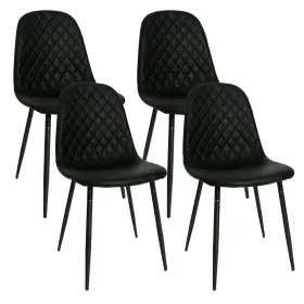 Clg-191829 Canglong Modern Black Dining Chairs Set Of 4 Pu Leather Room Upholstere