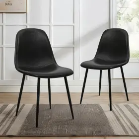 Ku-191251 Canglong Faux Leather Dining Back Modern Side Chair For Pub Coffee Home Set Of