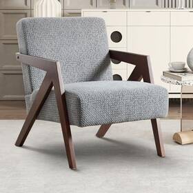 Canmov H013631 Soft Linen Fabric Accent Chair Upholstered Reading Armchair For Apartment