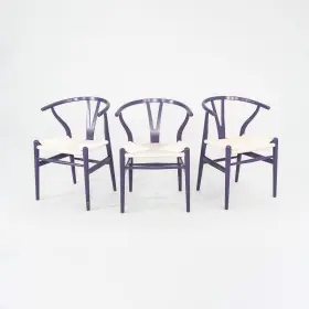 Ch24 Carl Hansen & Son 2023 Wishbone Chair In Beech Dark Purple With White Papercor