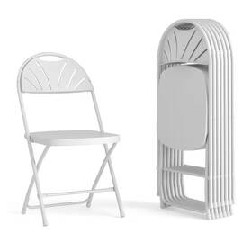 Carnegy Avenue 313046349331 White Metal Folding Chair Set Of 8
