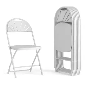 Carnegy Avenue 313046349331 White Metal Folding Chair Set Of 8