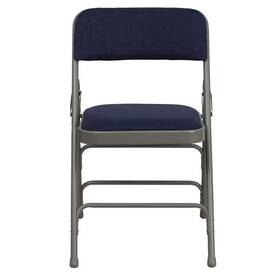 Carnegy Avenue 313108876850 Navy Fabric/gray Frame Metal Folding Chair 2-pack