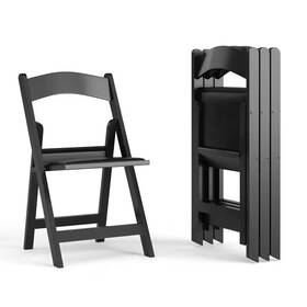 Carnegy Avenue 445033562546 Hercules Black Resin 800 Lb. Weight Capacity Lightweight Event Folding Chair Se